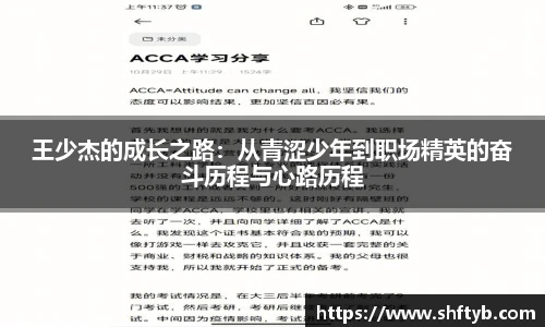 王少杰的成长之路：从青涩少年到职场精英的奋斗历程与心路历程